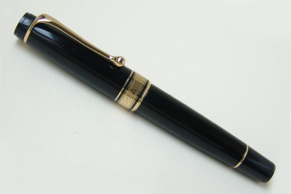 Aurora Optima Black Resin Gold Plated Trim Roller Ball Pen