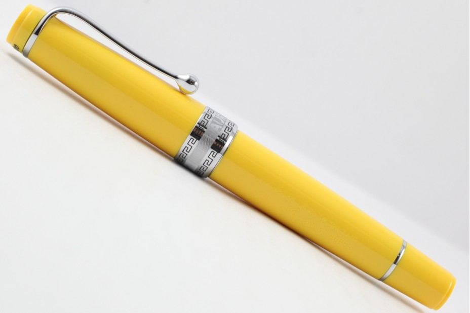 Aurora Limited Edition Optima Yellow Silver Trim with Flexible Nib Fountain Pen