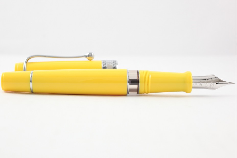panic Nursery school nut Aurora Limited Edition Optima Yellow Silver Trim with Flexible Nib Fountain  Pen