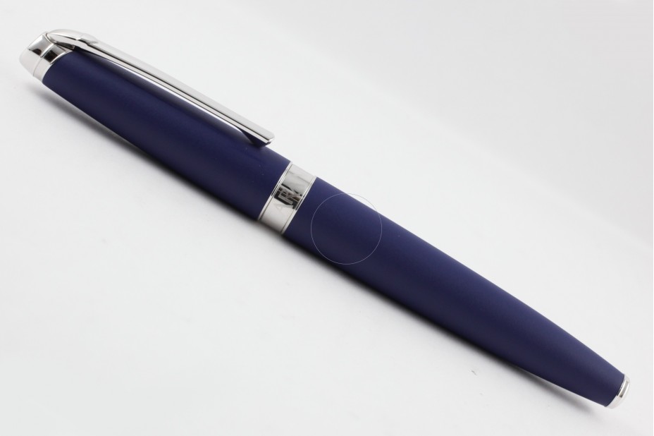 Caran D`Ache Leman Matt Blue Night Silver Trim Roller Ball Pen