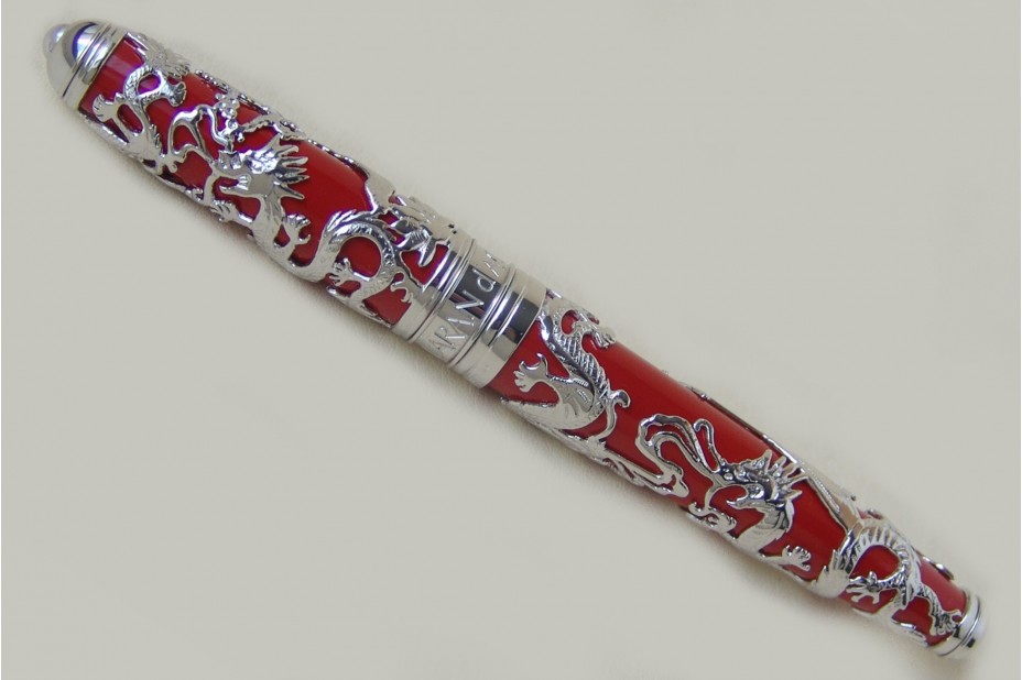 Caran D`Ache Limited Edition Dragon Pearl Silver Fountain Pen