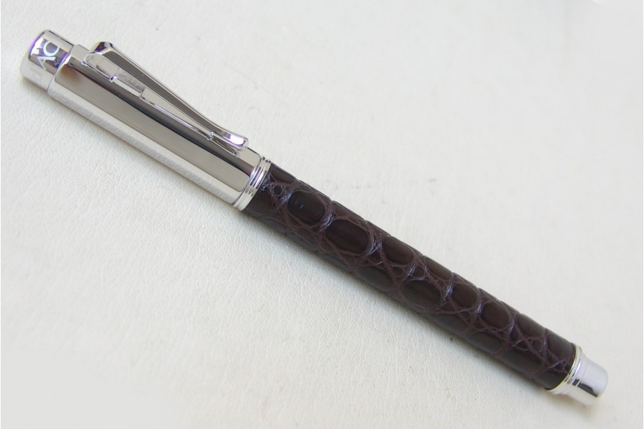 Caran D`Ache Varius Alligator Silver Plated Rhodium Coated Fountain Pen