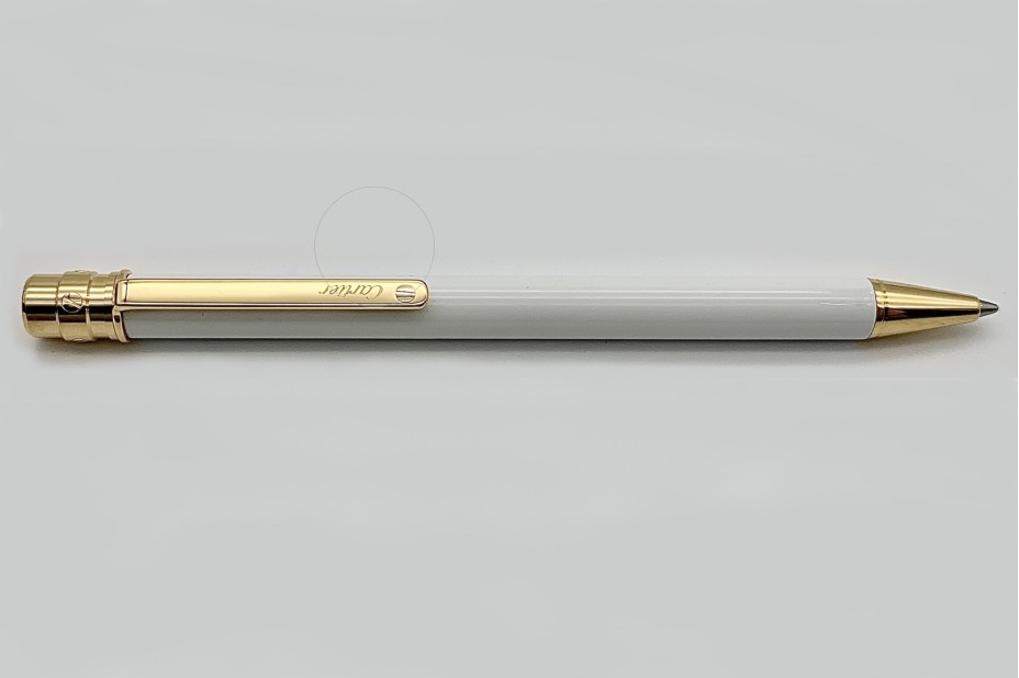 CROP000131 - Santos de Cartier ballpoint pen - Large model, composite, gold  finish - Cartier