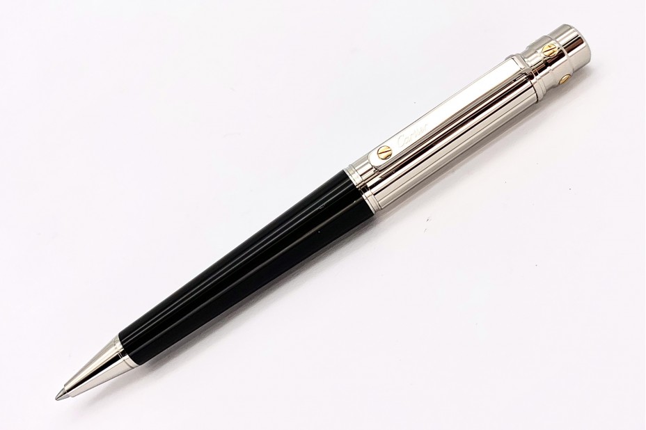 Cartier OP000117 Santos de Cartier Large Godrons Decor Metal Composite Palladium and Gold Finishes Ball Pen