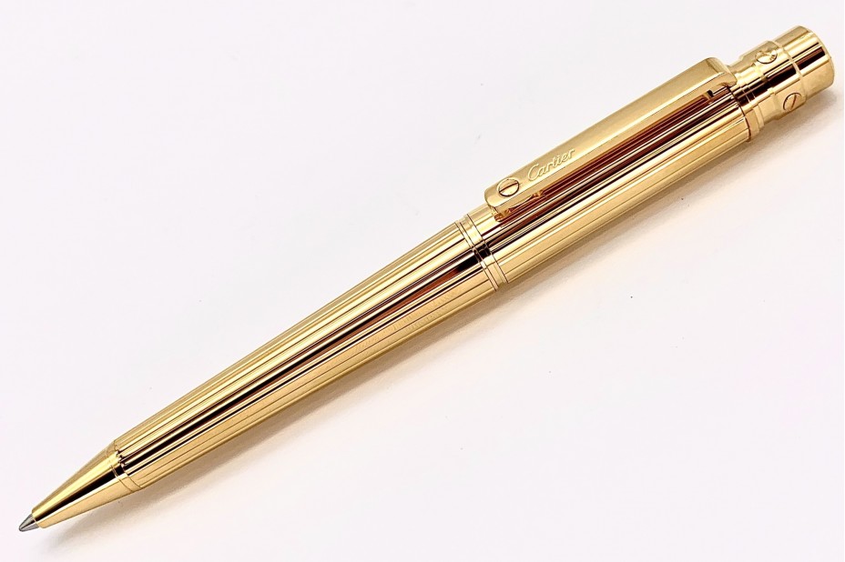 Cartier OP000121 Santos de Cartier Large Godrons Decor Metal and Gold Finishes Ball Pen