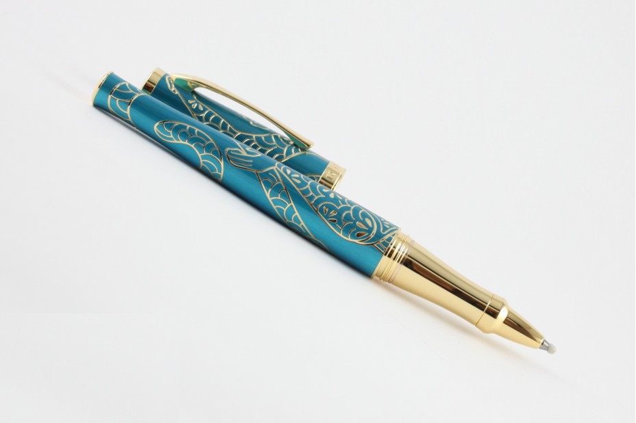 Cross Special Edition 2016 Sauvage Year of the Monkey Teal Gold Trim Roller Ball Pen