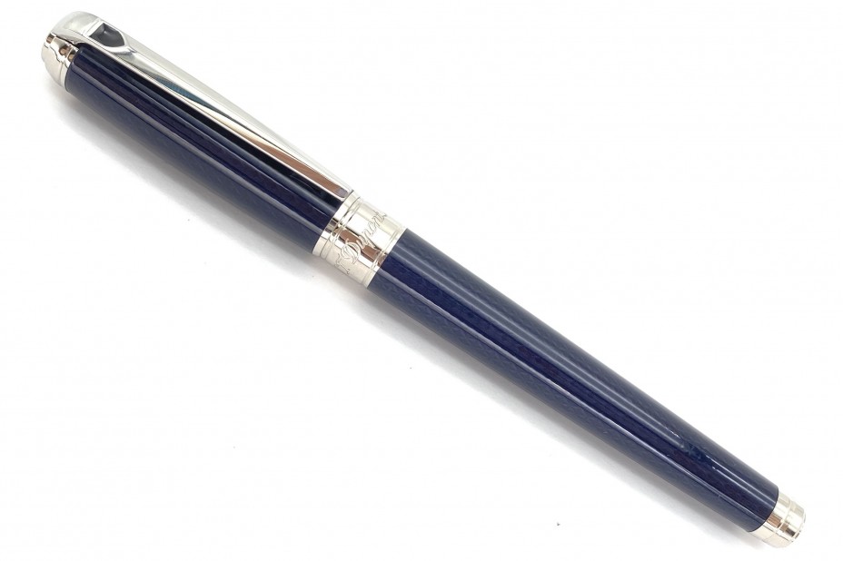 ST Dupont Line D Medium Guilloche Under Blue Lacquer Roller Ball Pen