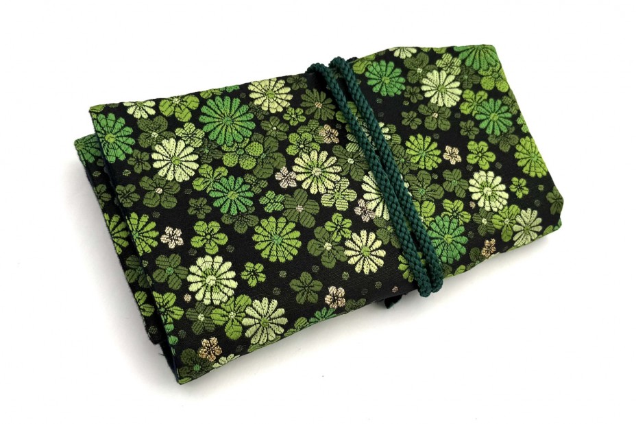 Nakaya Kyoto 'Nishijin-ori' textile Pen pouch for 5 pen Green