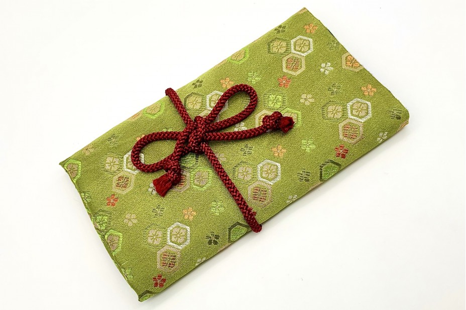 Nakaya Kyoto 'Nishijin-ori' textile Pen pouch for 5 pen Green