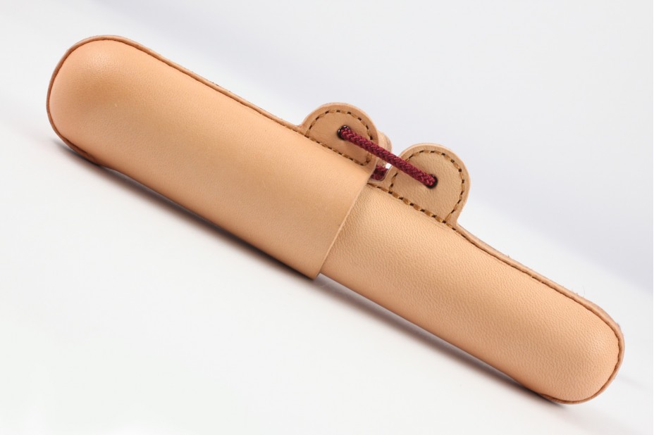 Nakaya Leather pen case with red strap