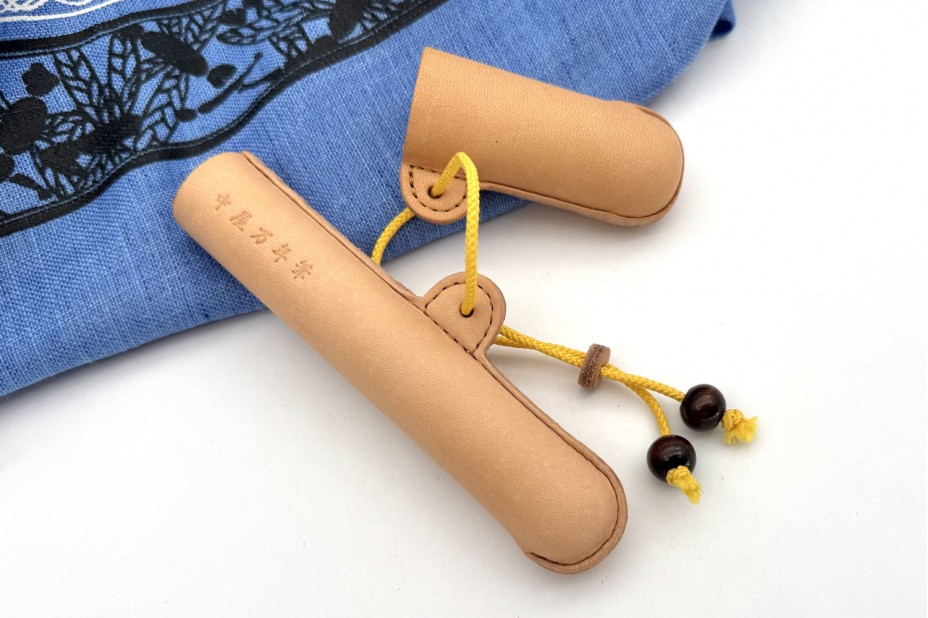 Nakaya Leather Pen Case with Lemon Yellow String