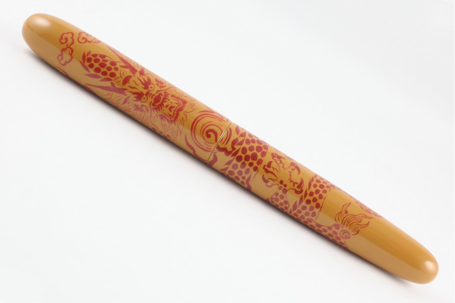 Nakaya Long Cigar Maki e Zaryu A Dragon with the Chinese Imperial Yellow Roller Ball Pen