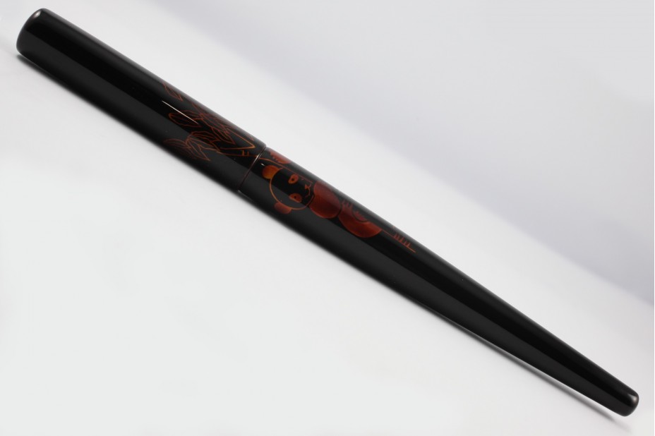 Nakaya Desk Pen Tamesukashi A Panda on a Tree Kuro Tamenuri Fountain Pen