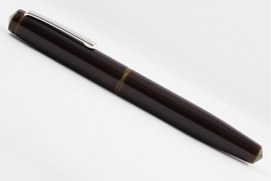 Nakaya Piccolo Long Writer Heki Tamenuri with Olive Green Fountain Pen