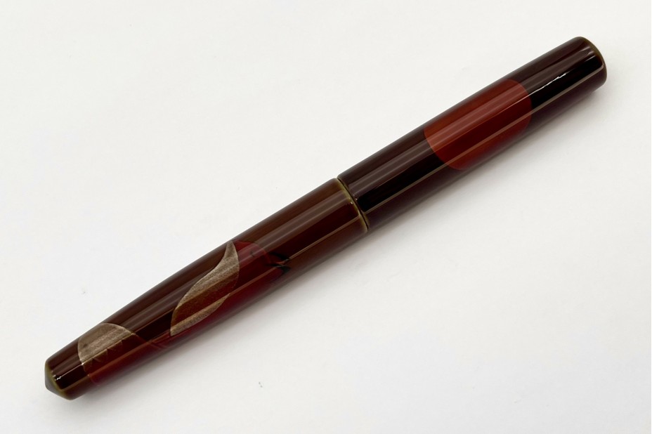 Nakaya Piccolo Long Cigar Tame Sukashi A Fox with the Harvest Moon Fountain Pen