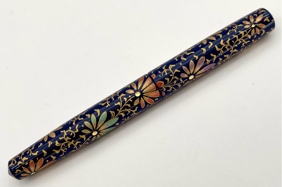 Nakaya Piccolo Long Cigar Chinkin Palmet Kikyo Coloured Powders (Colorful Lines 1) Fountain Pen
