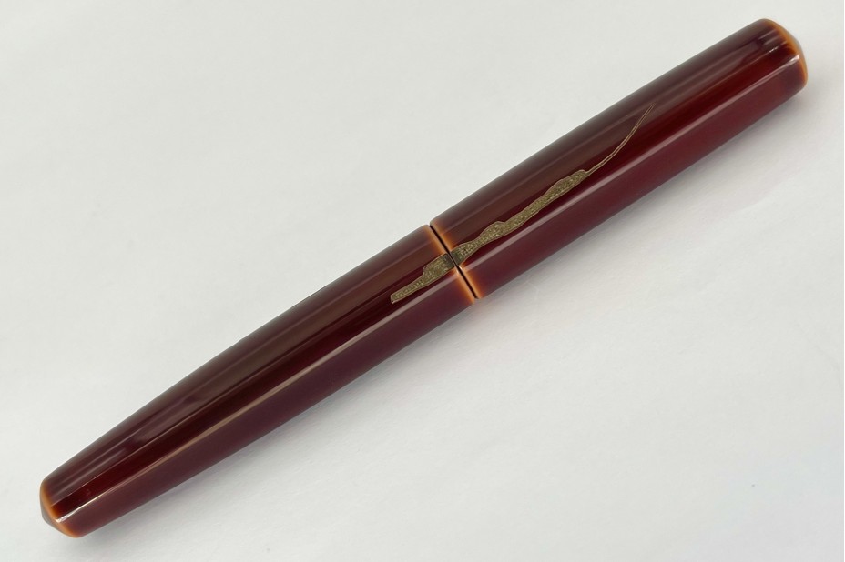 Nakaya Piccolo Long Cigar Negoro Style Nuno Kise Hon Kataji Toki-Tamenuri Fountain Pen