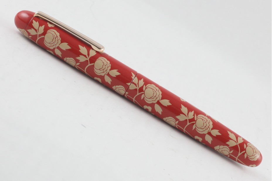 Nakaya Portable Writer Maki e Red and White Rose Fountain Pen