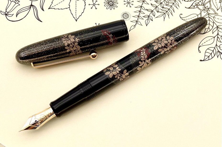 Namiki Limited Edition 2023 Yukari Maki-e Bush Clover Fountain Pen B Nib