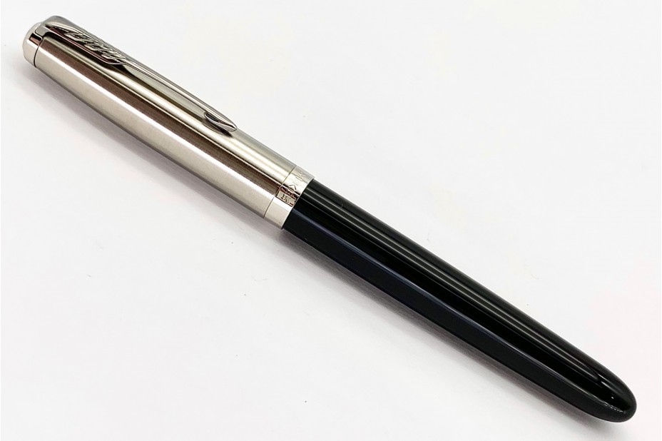 Parker 51 Black Chrome Trim Fountain Pen (Steel Nib)