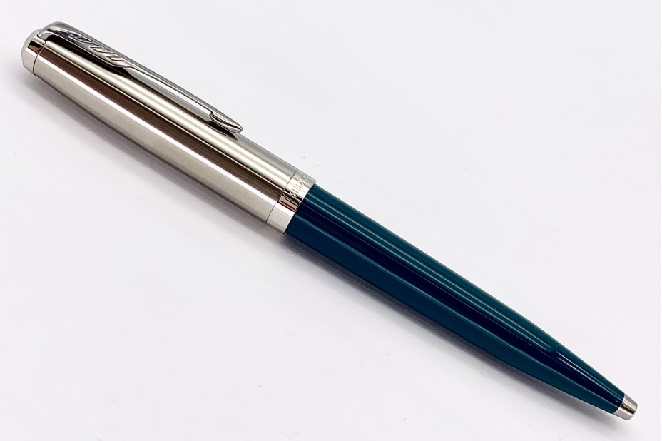 Parker 51 Teal Chrome Trim Ball Pen