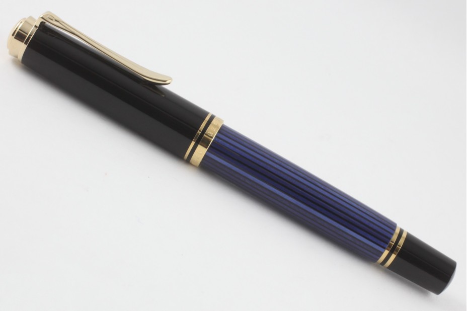 Pelikan Souveran M400 Black Blue Fountain Pen (New Logo Gold-Top)