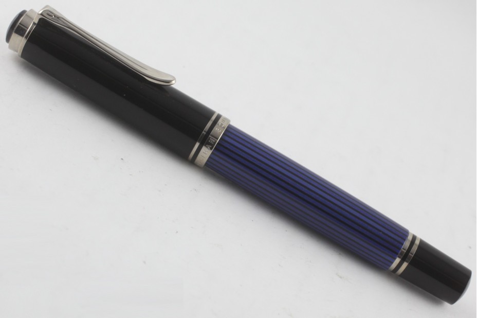 Pelikan Souveran M405 Blue and Black Silver Plated Trim Fountain Pen(New Logo)