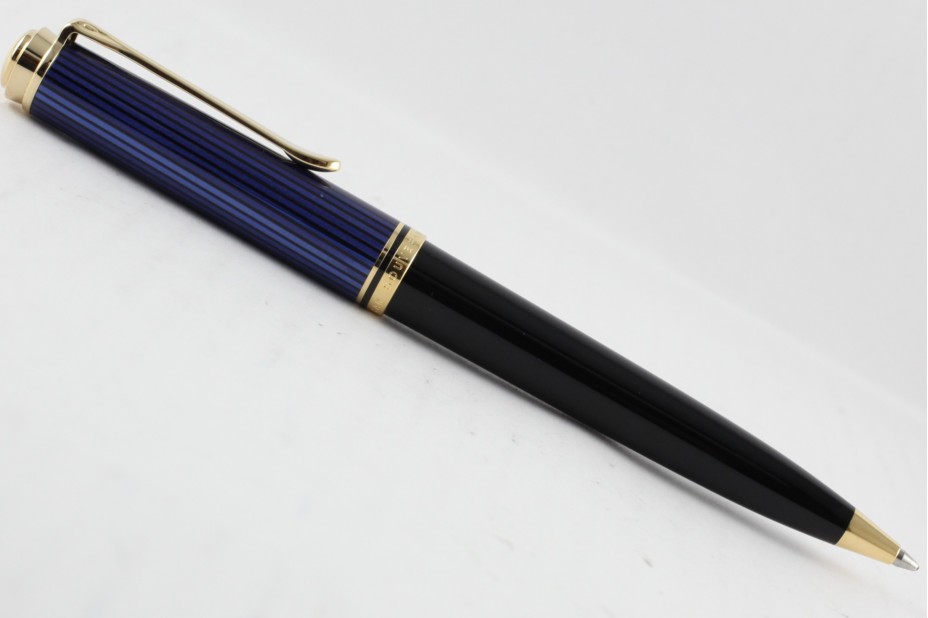 Pelikan Souveran K800 Blue Black Ball Pen ( New Logo Gold-Top )