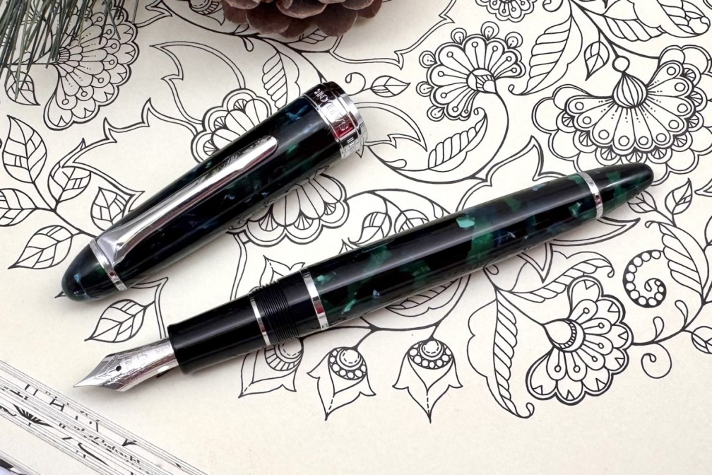 Sailor 1911 Standard Mosaic Green Rhodium Trim Fountain Pen
