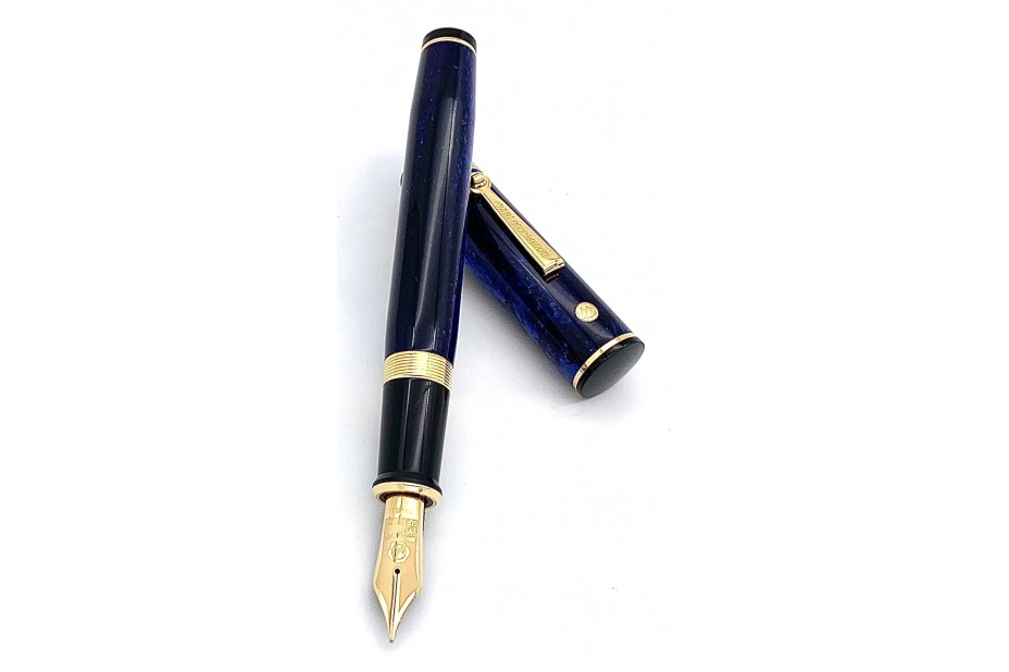 Wahl Eversharp Decoband FP Blue Positano Fountain Pen with Gold Trim