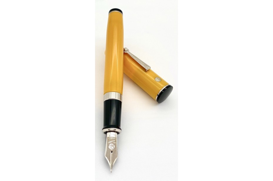 Wahl Eversharp Decoband FP Mandarin Yellow Fountain Pen with Rhodium Trim