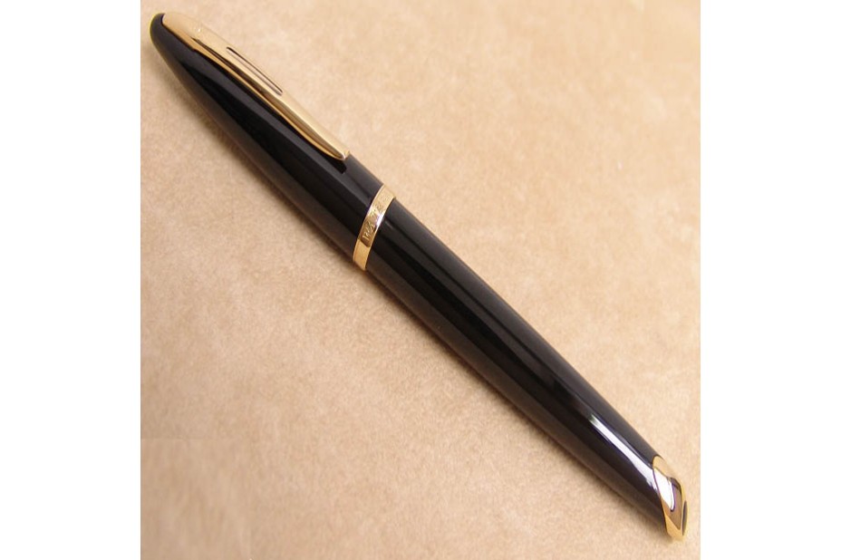 Waterman Carene black with Gold Plated Trim Roller Ball Pen